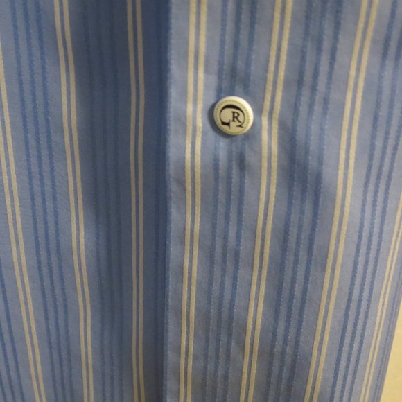Robert Graham Mens Long Sleeve Button Shirt Size 15.5 Blue White Stripes - Picture 4 of 9